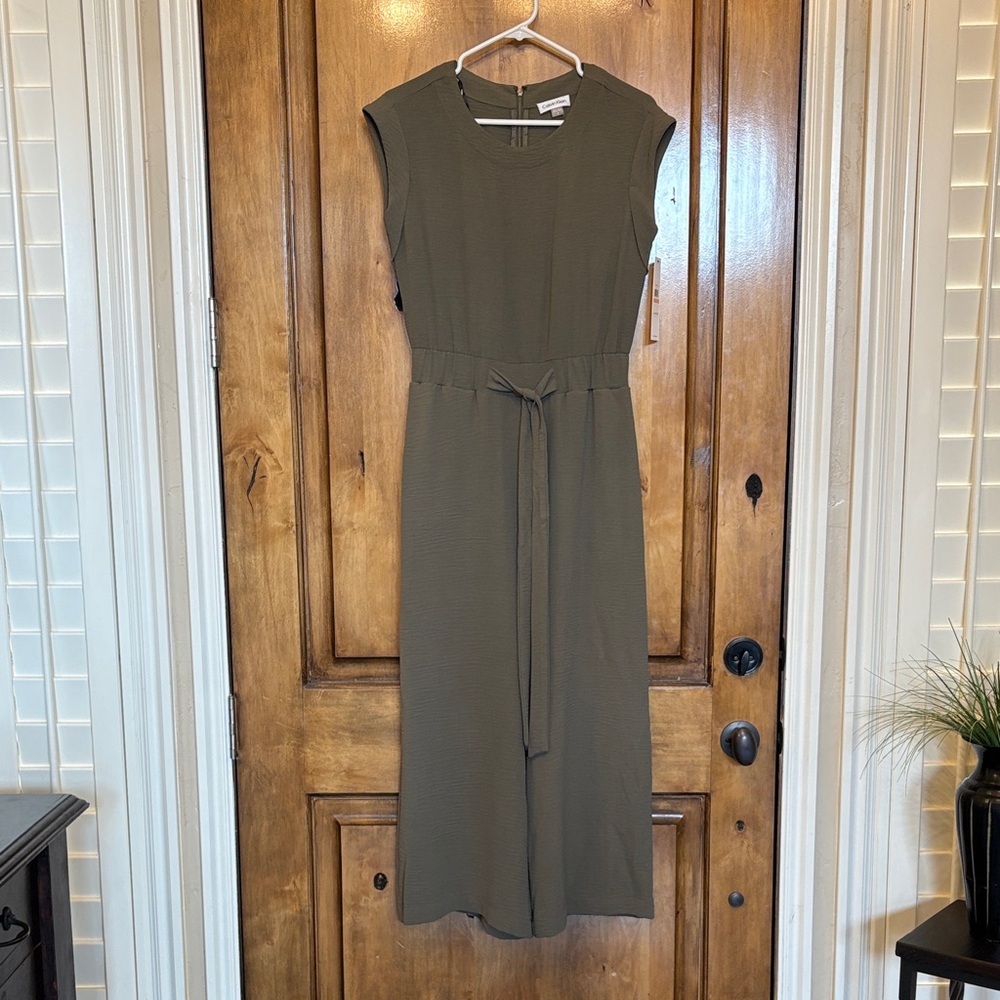 Calvin Klein Olive Green Sleeveless Jumpsuit